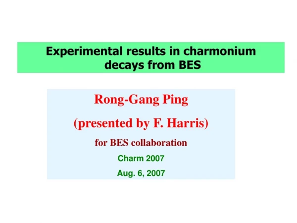 Experimental results in charmonium  decays from BES