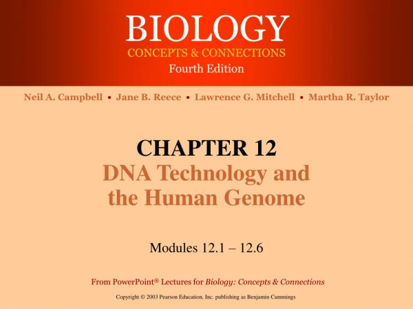 CHAPTER 12 DNA Technology and  the Human Genome