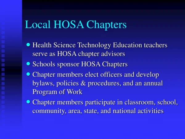 Local HOSA Chapters