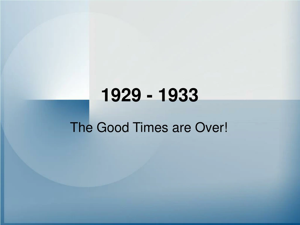 1929 1933