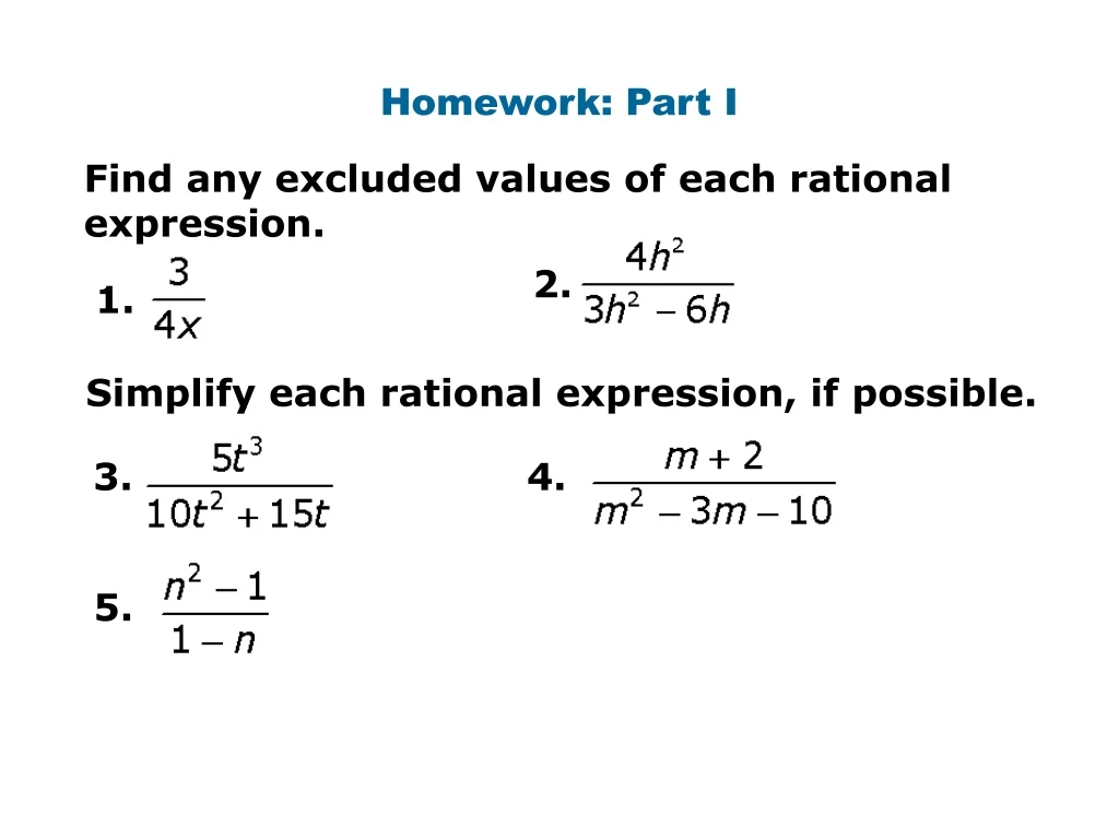 homework part i