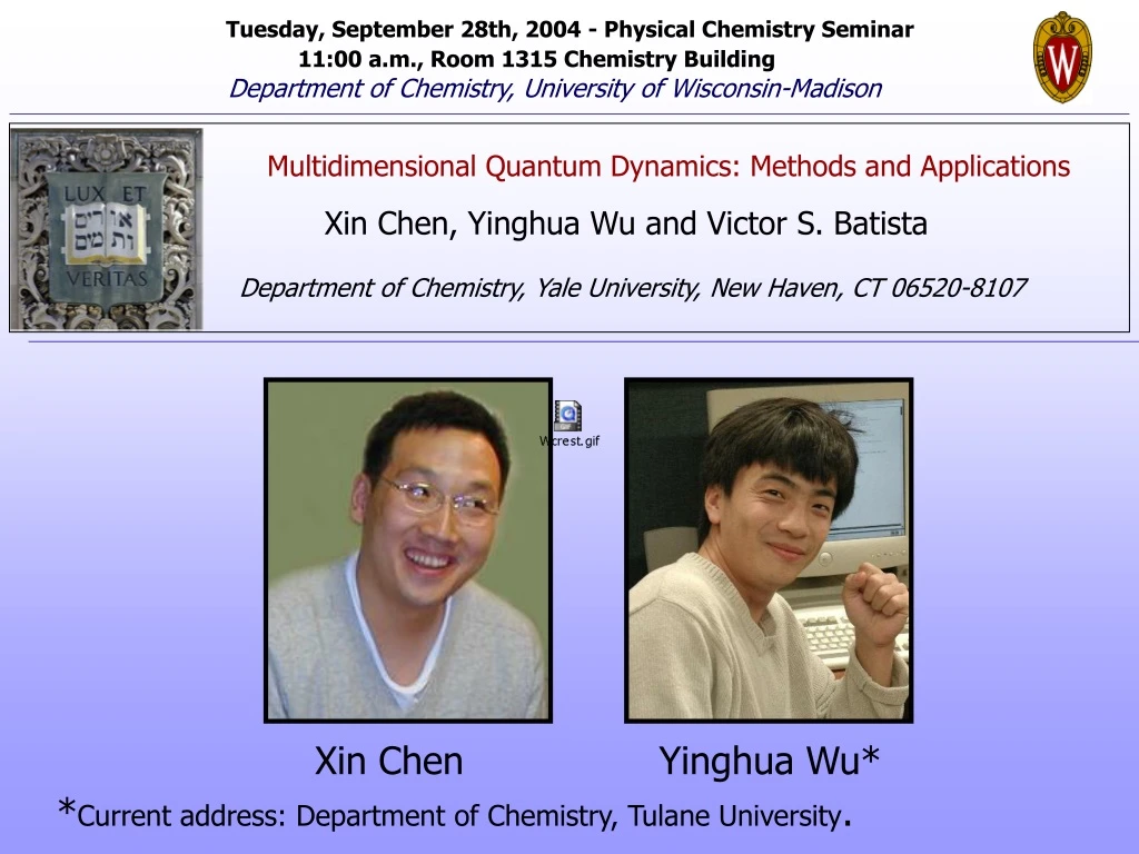 tuesday september 28th 2004 physical chemistry