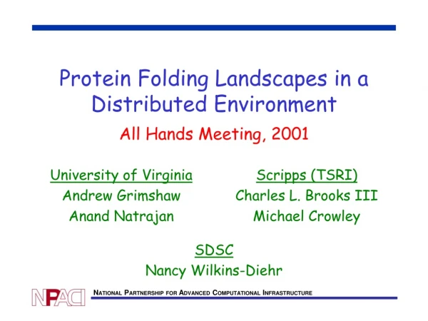 Protein Folding Landscapes in a Distributed Environment