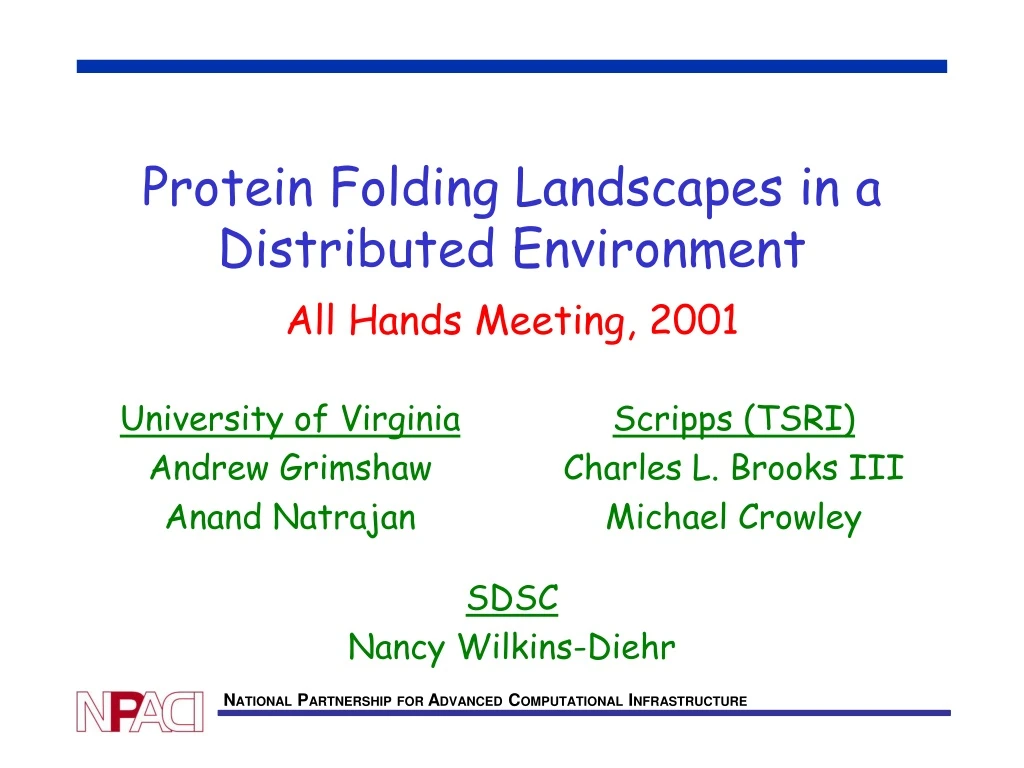 protein folding landscapes in a distributed environment