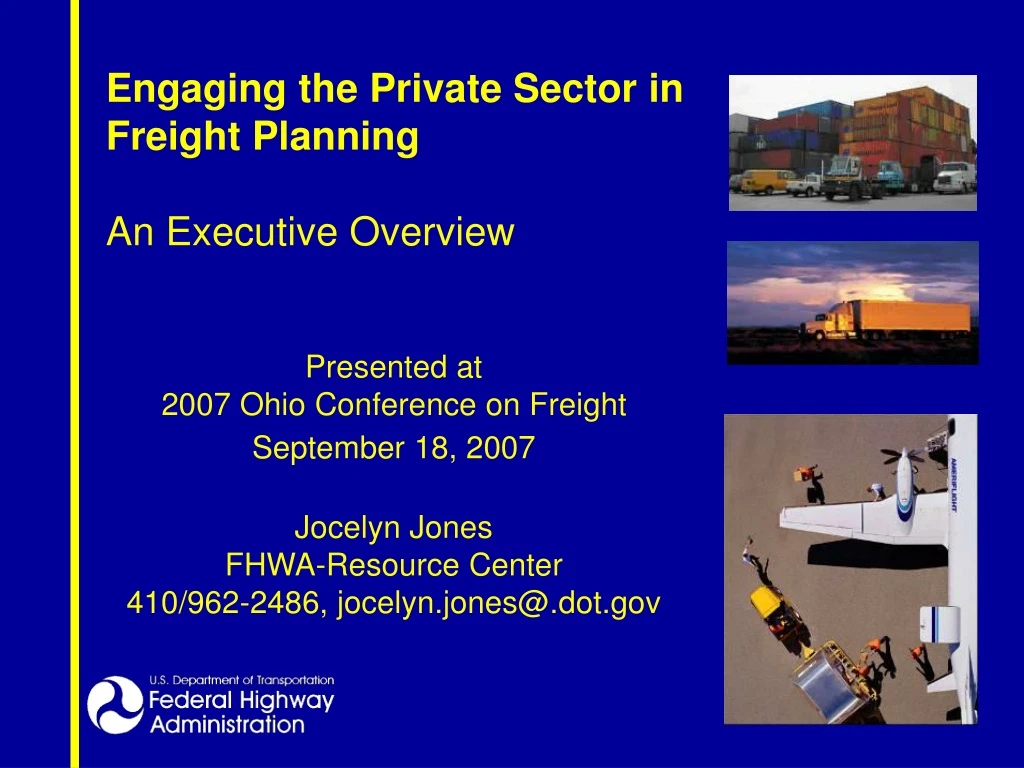 engaging the private sector in freight planning an executive overview
