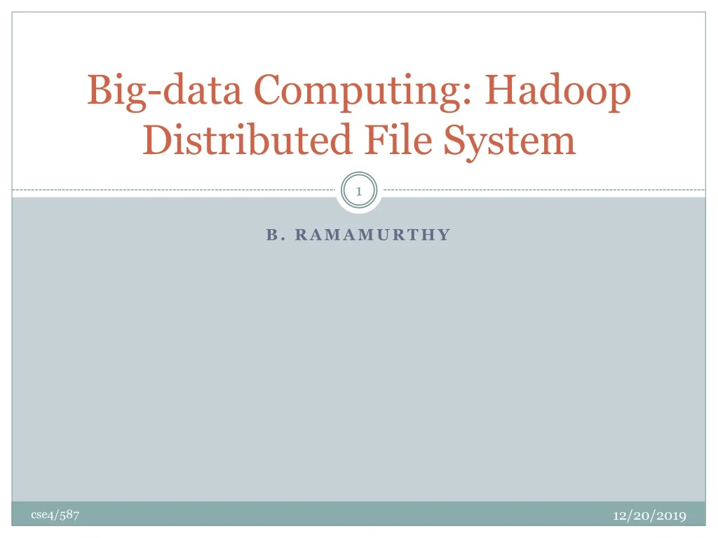 big data computing hadoop distributed file system