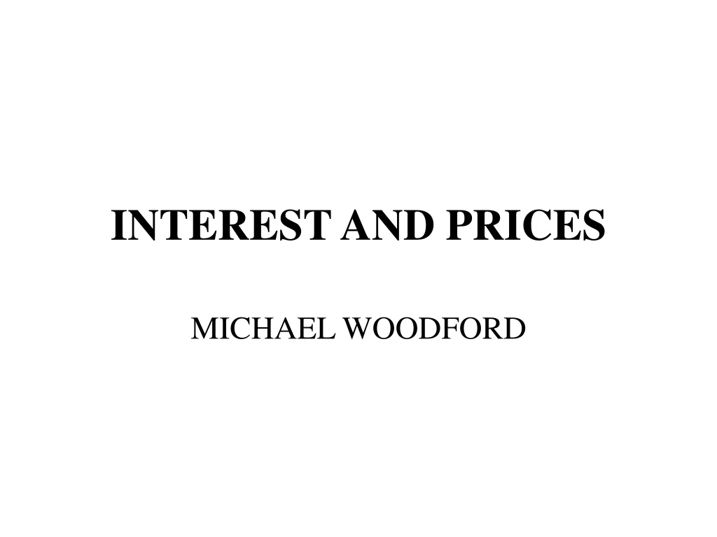 interest and prices