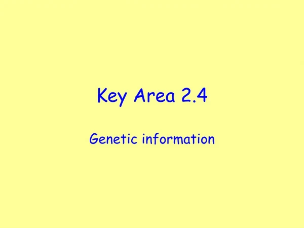 Key Area 2.4
