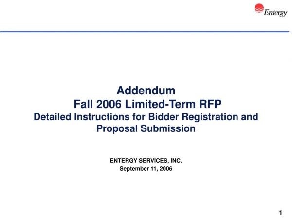 ENTERGY SERVICES, INC. September 11, 2006