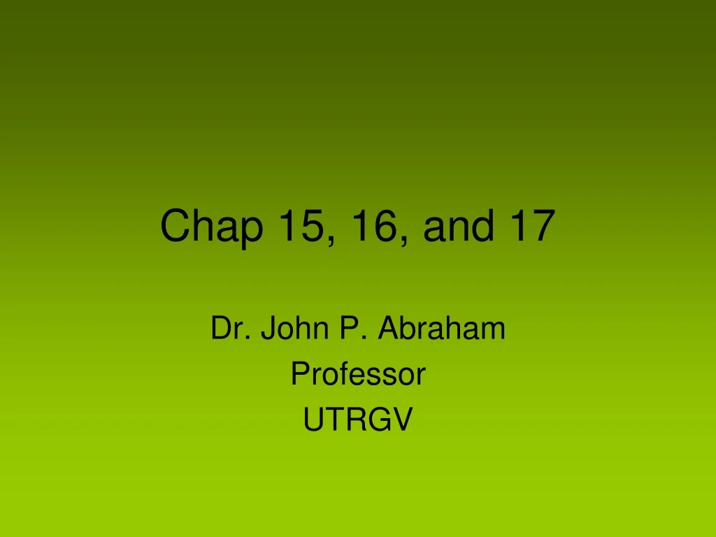chap 15 16 and 17