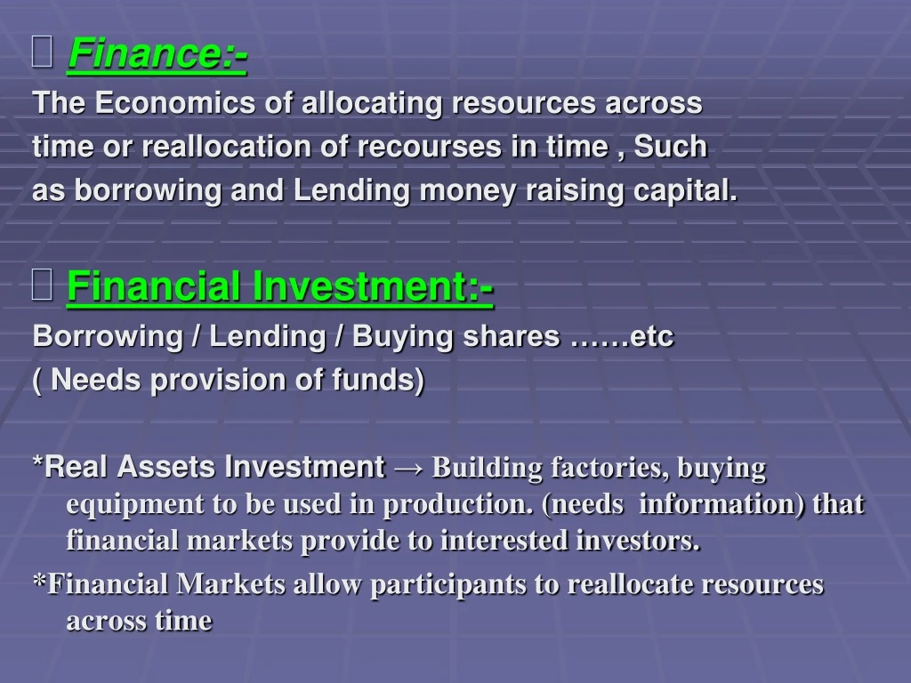 finance the economics of allocating resources