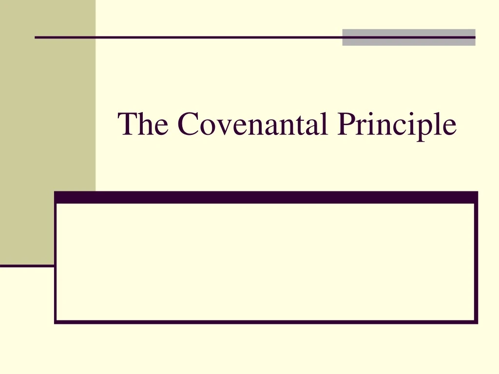 the covenantal principle