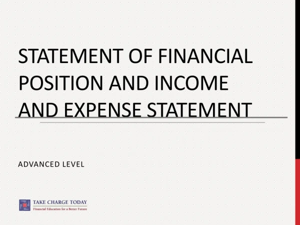 Statement of Financial Position and Income and Expense Statement