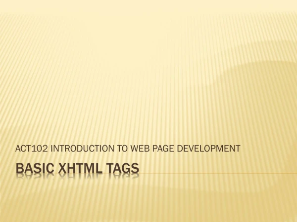 BASIC  XHTML  TAGS