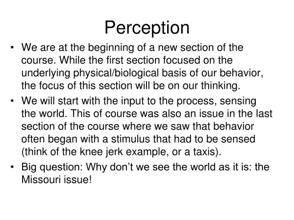 Perception