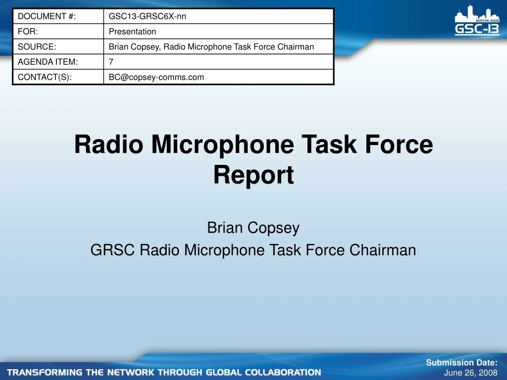 radio microphone task force report