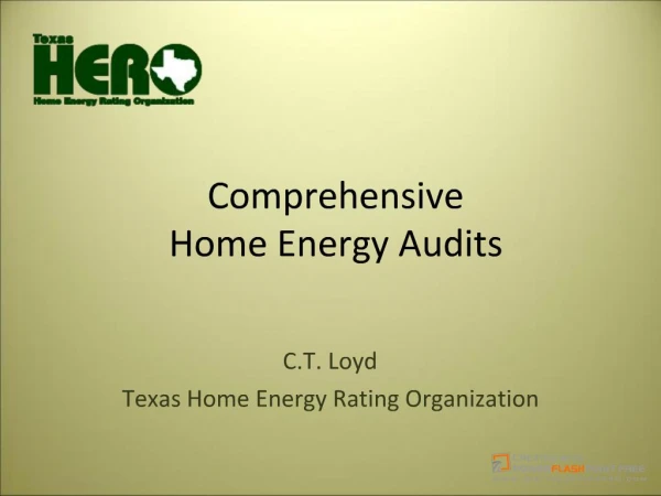 Comprehensive Home Energy Audits