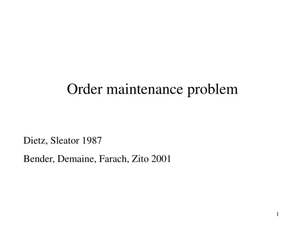 Order maintenance problem