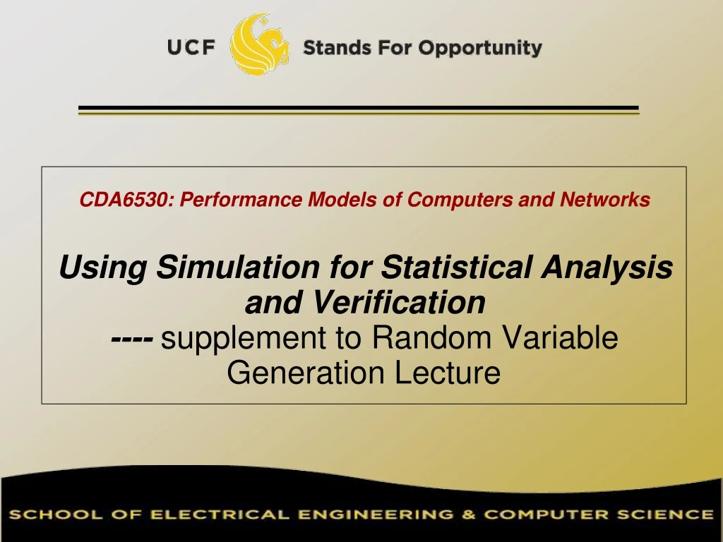 cda6530 performance models of computers