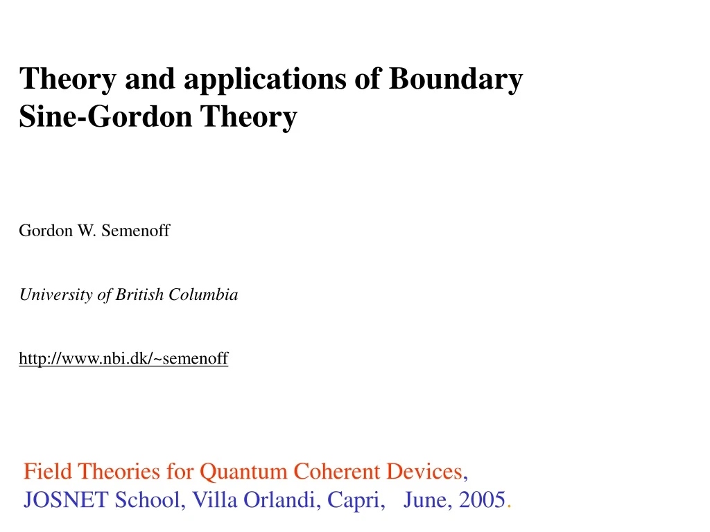 theory and applications of boundary sine gordon