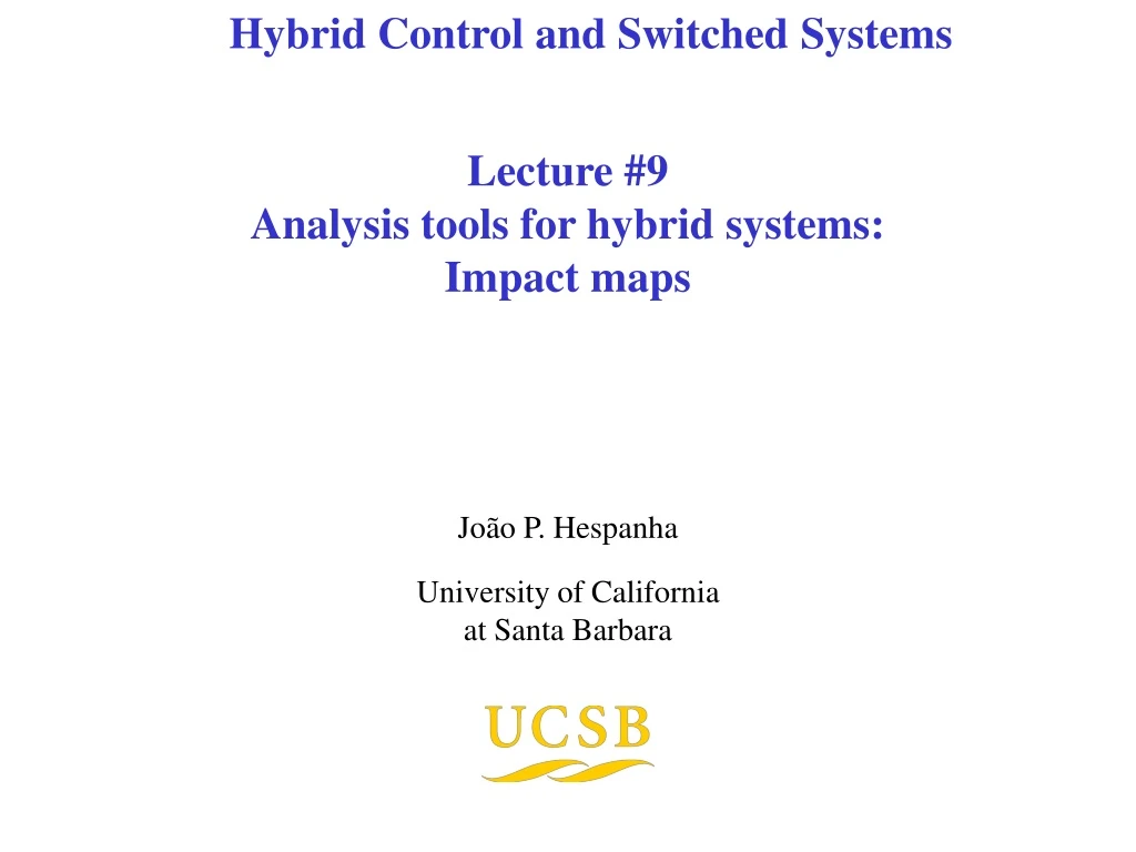 lecture 9 analysis tools for hybrid systems impact maps