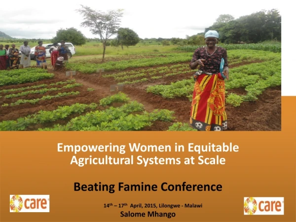 Empowering Women in Equitable               Agricultural Systems at Scale