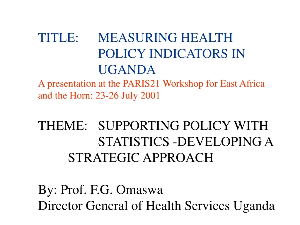 title measuring health policy indicators
