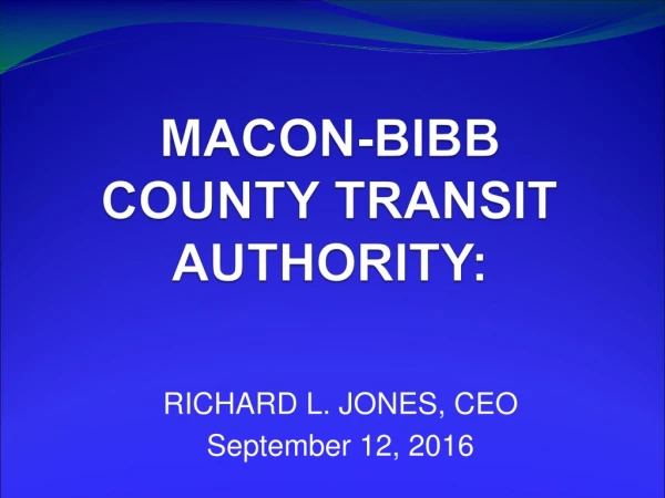 MACON-BIBB COUNTY TRANSIT AUTHORITY:
