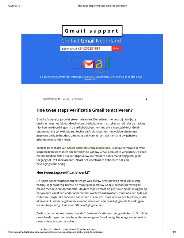 Hoe twee staps verificatie gmail te activeren