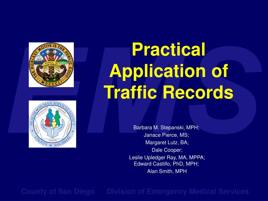 practical application of traffic records