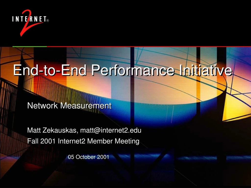 end to end performance initiative