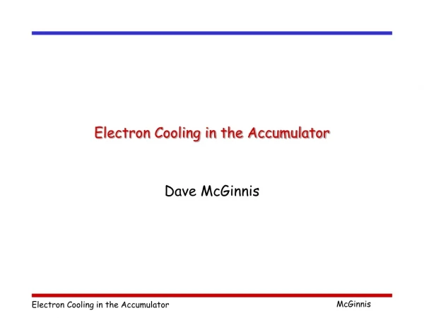 Electron Cooling in the Accumulator