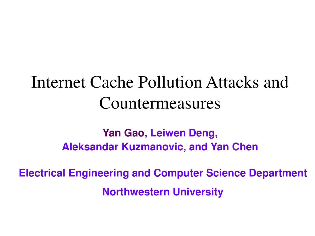 internet cache pollution attacks and countermeasures