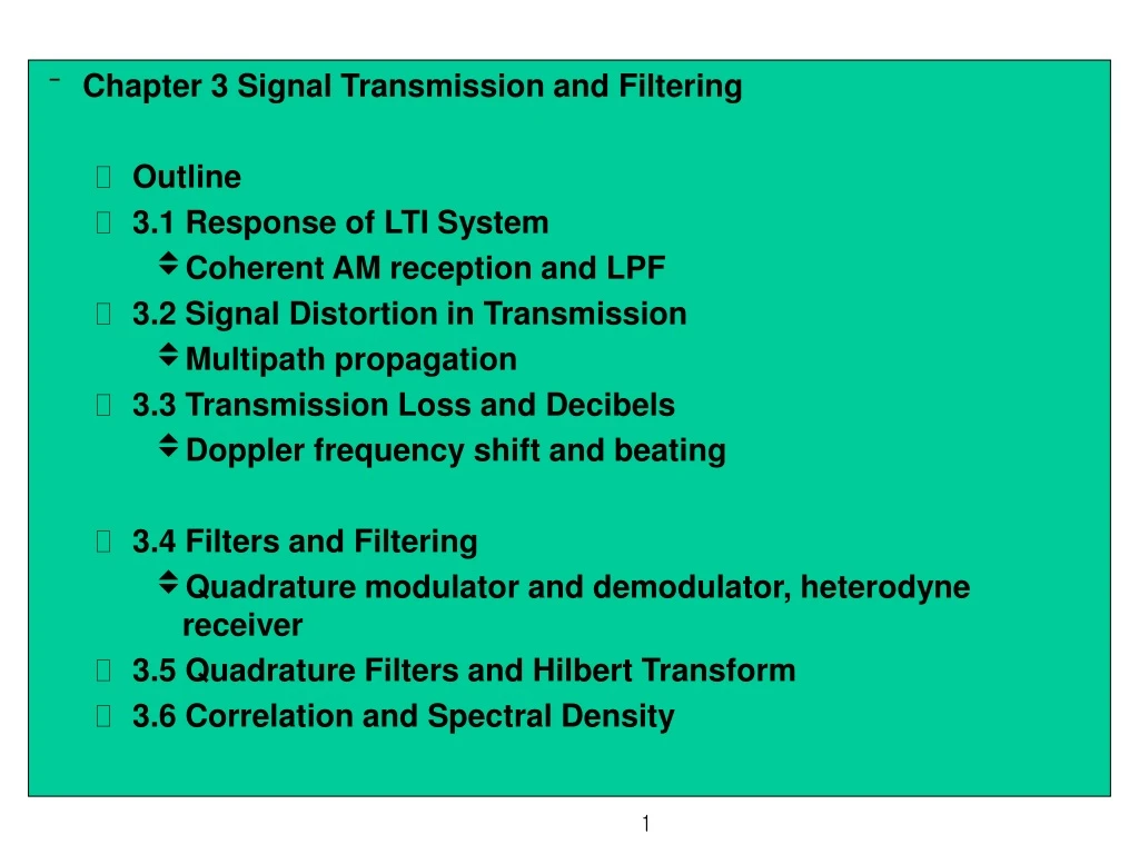 chapter 3 signal transmission and filtering