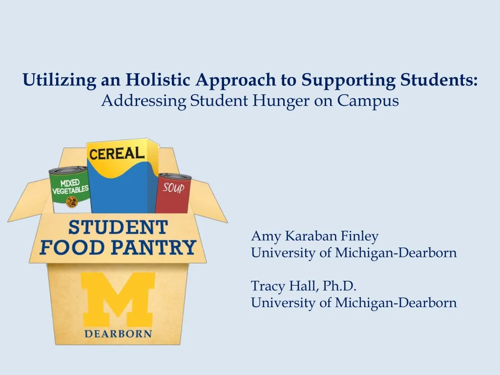 utilizing an holistic approach to supporting students addressing student hunger on campus