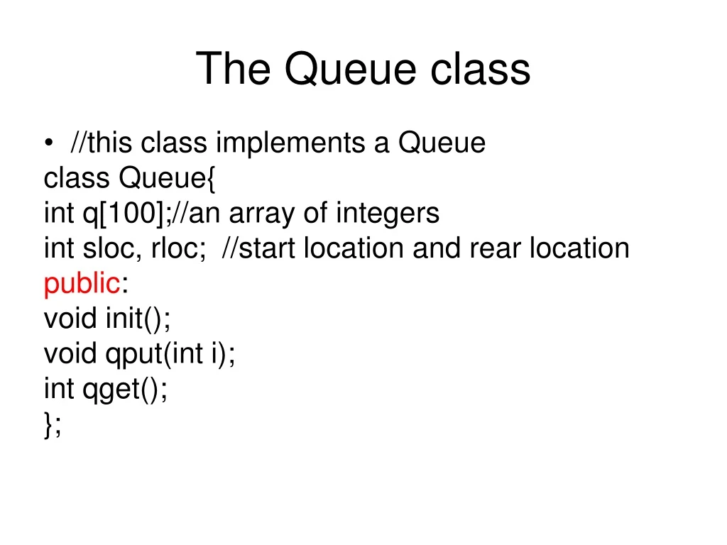 the queue class