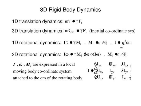 3D Rigid Body Dynamics