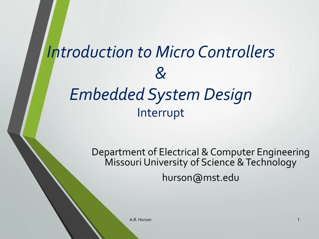 introduction to micro controllers embedded system design interrupt