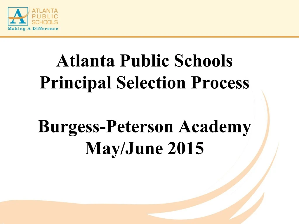 atlanta public schools principal selection process burgess peterson academy may june 2015