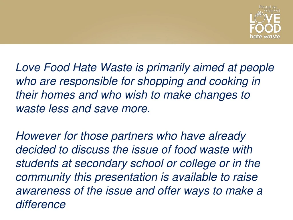 love food hate waste is primarily aimed at people