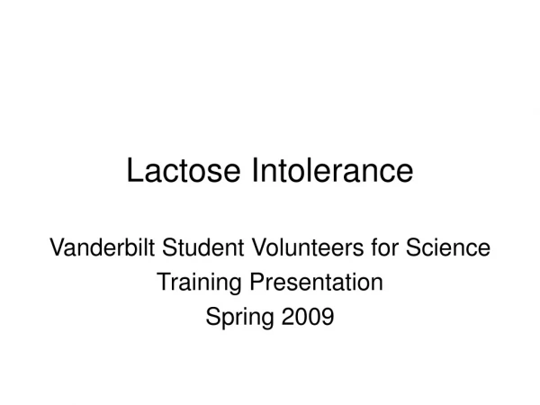 Lactose Intolerance