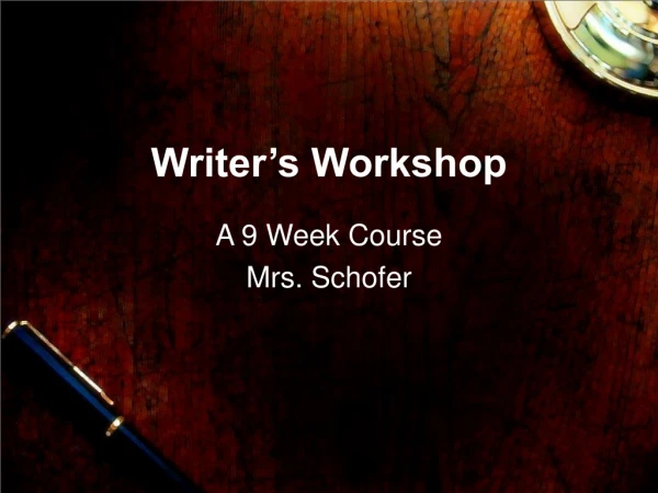 Writer’s Workshop