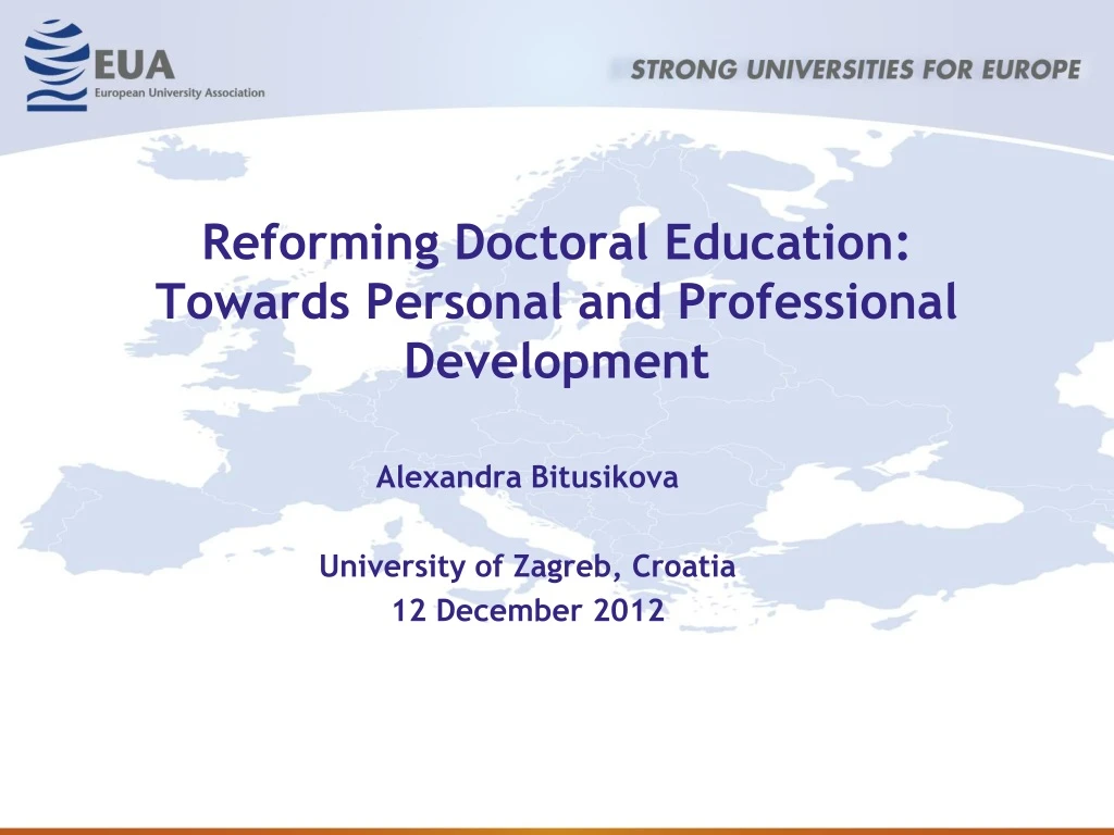 reforming doctoral education towards personal and professional development