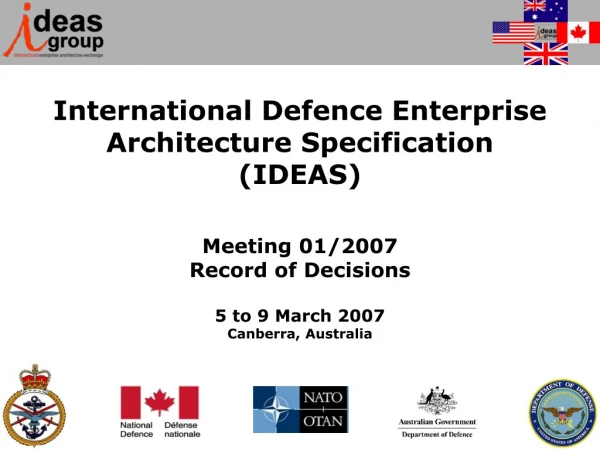 International Defence Enterprise Architecture Specification  (IDEAS)