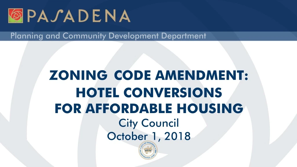 zoning code amendment hotel conversions for affordable housing city council october 1 2018