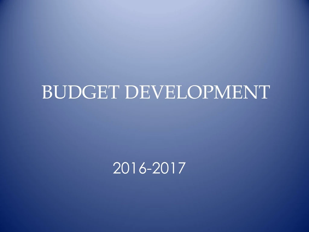 budget development