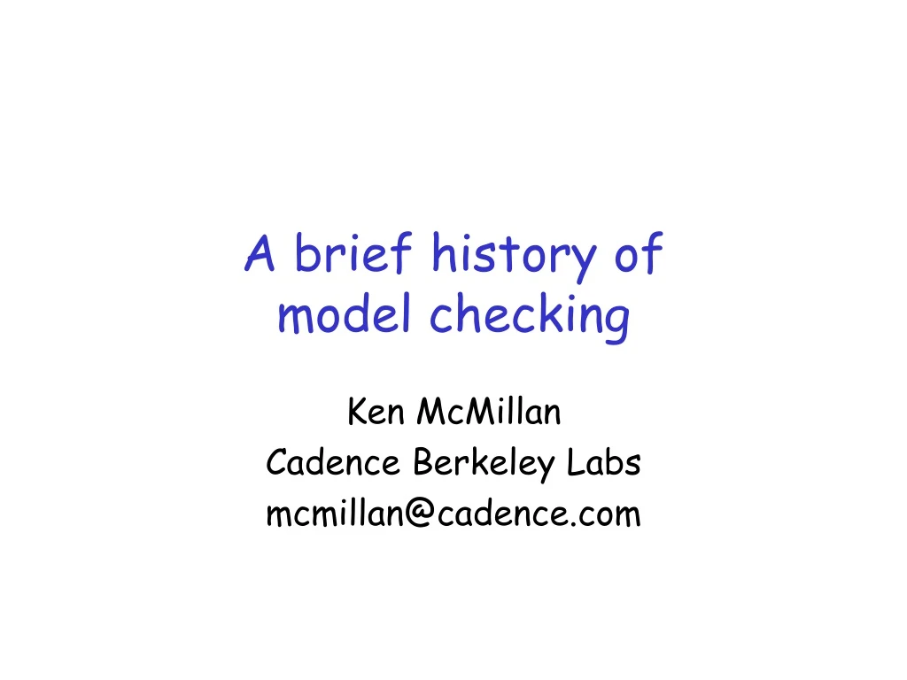 a brief history of model checking