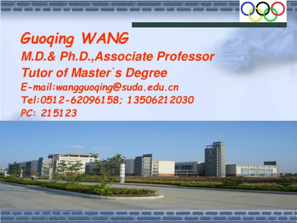 Guoqing WANG M.D.&amp; Ph.D.,Associate Professor Tutor of Master`s Degree