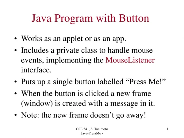 Java Program with Button