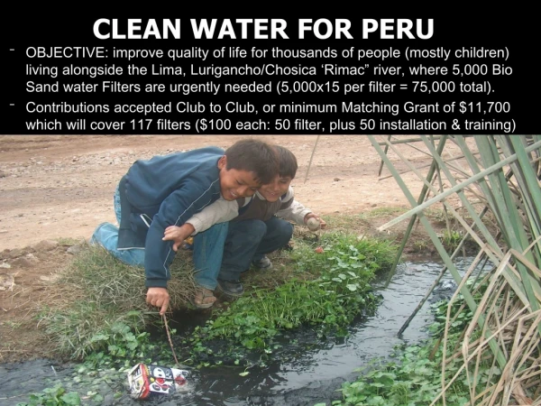 CLEAN WATER FOR PERU